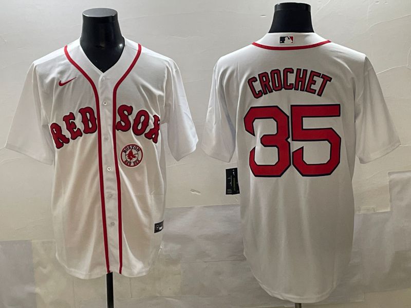 Men 2025 Boston Red Sox #35 Crochet White Game Nike MLB Jersey style 7